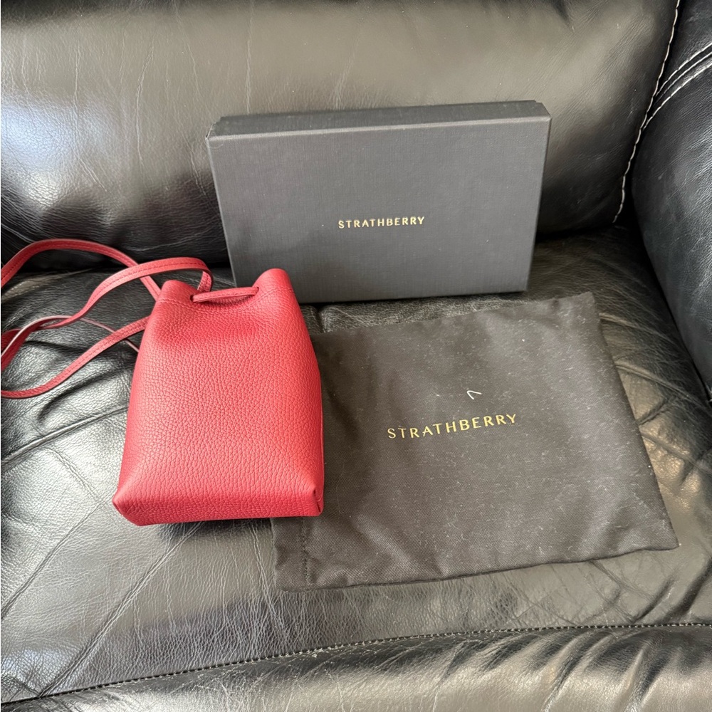 Strathberry Osette Midi Pouch - Oxblood - Picture 3 of 10